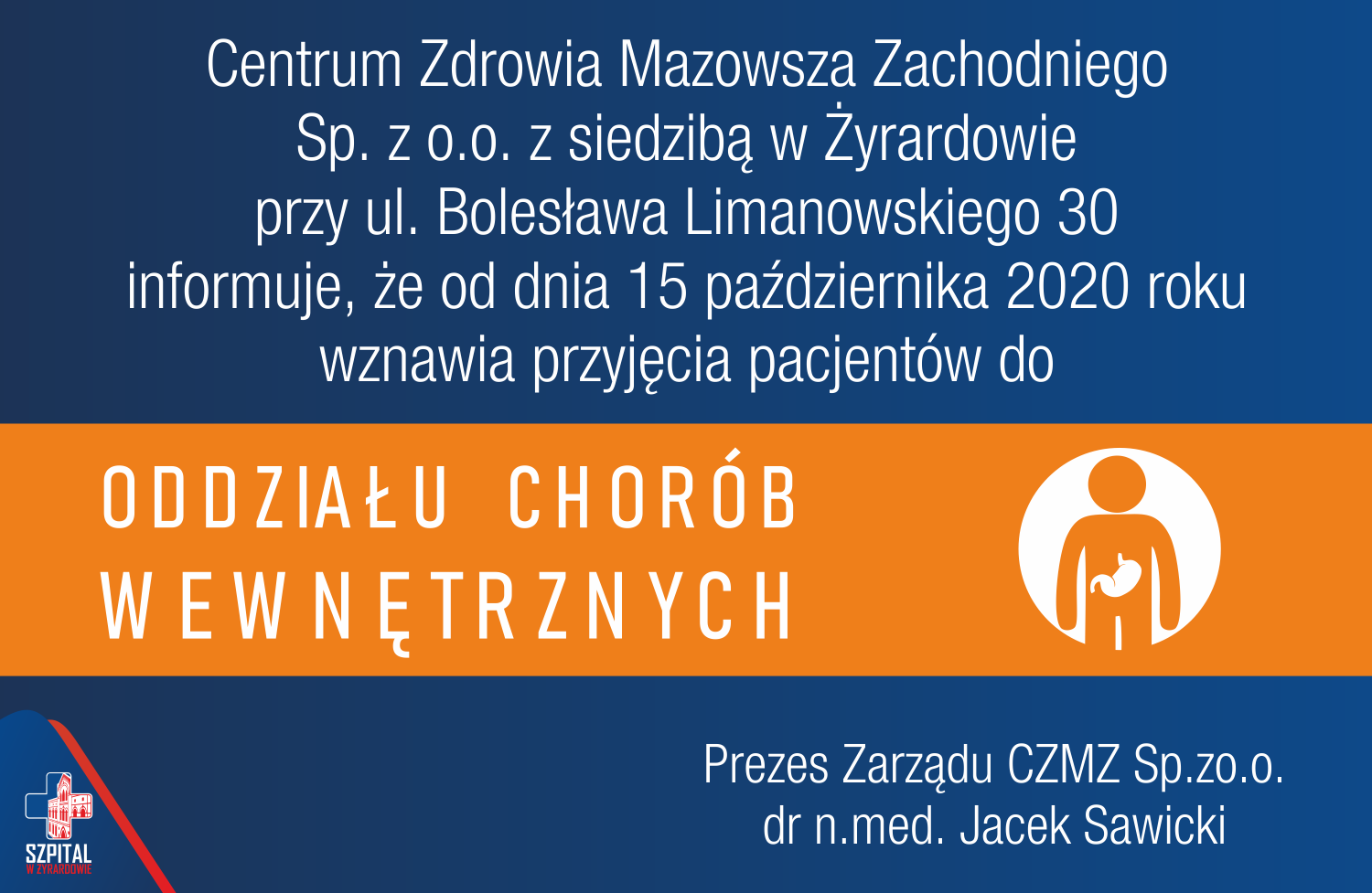 Wznowienie przyjęć  do Oddziału Chorób Wewnętrznych